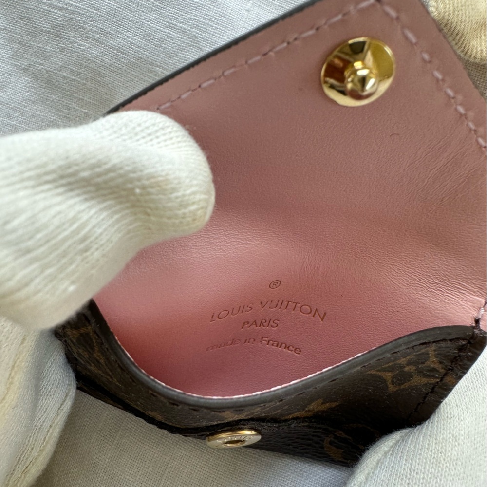 Louis Vuitton Brown Monogram Key Pouch with Gold Hardware - Picture 3 of 6